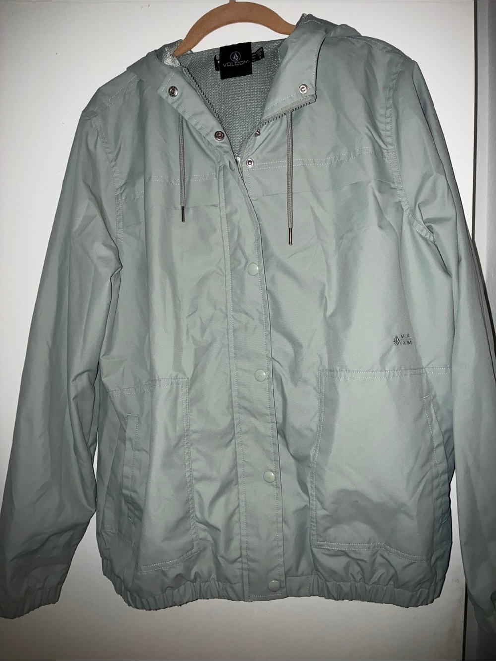 Volcom Men's Hooded Rain Jacket - Mint